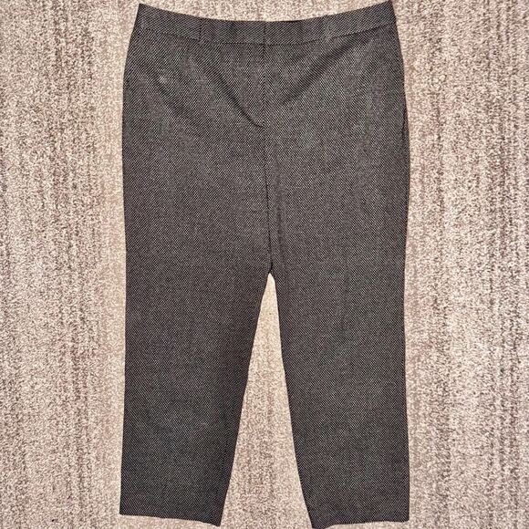 Ann Taylor Women's Curvy Fit Houndstooth Gray Wool Dress Pants Size Medium - Picture 1 of 10